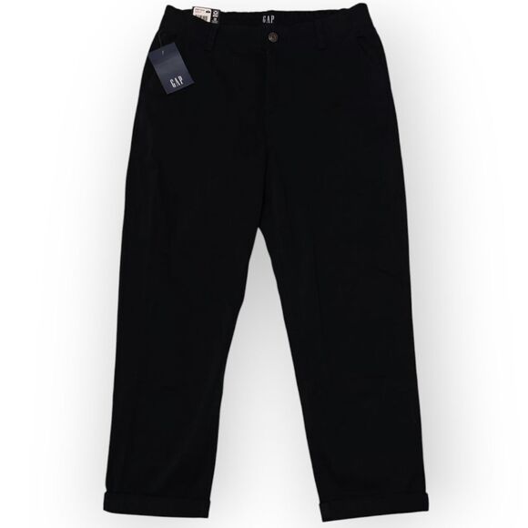 NWT GAP Classic Twill Black Ankle Cropped Pants Size 12 - Picture 1 of 11
